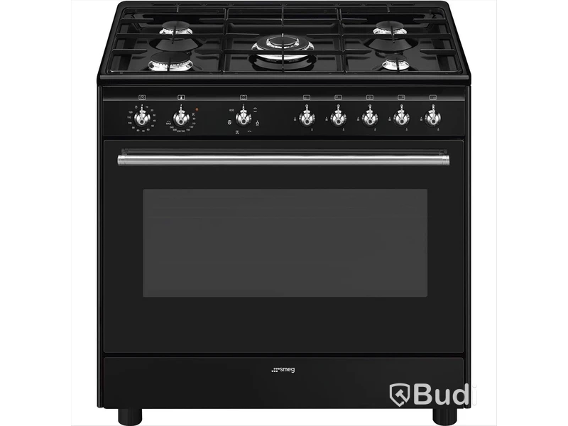 Gasspis Smeg 90x60 cm Elektrisk ugn, Svart Classic CX91GMBL
