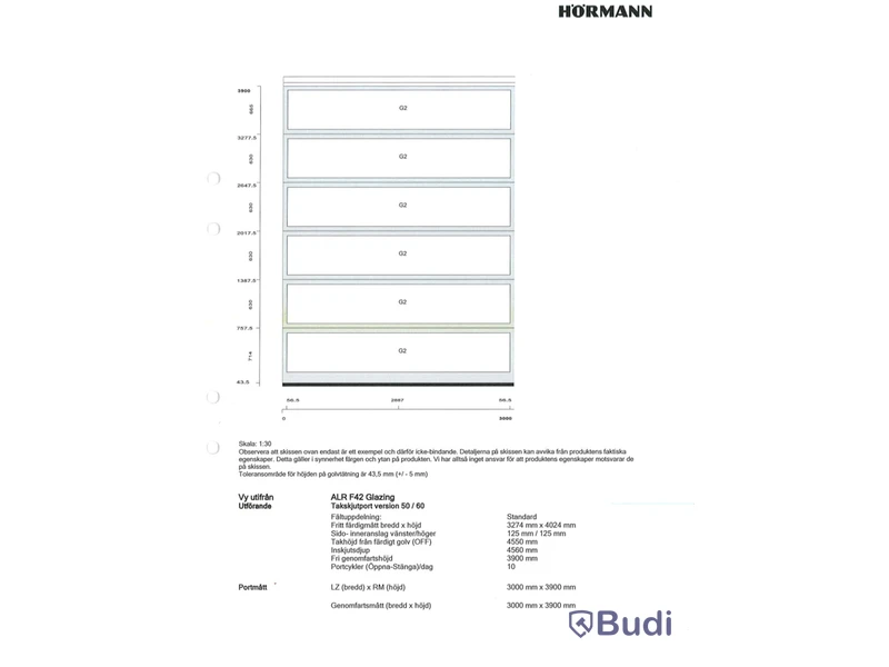 Garageport Hörmann ALR F42 Glazing