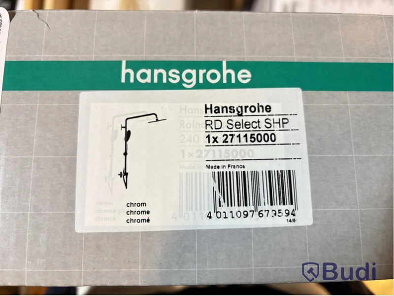 Takduschset Hansgrohe, RAINDANCE SELECT SHP 240 KROM, 150CC MED VÄGGKÅPOR