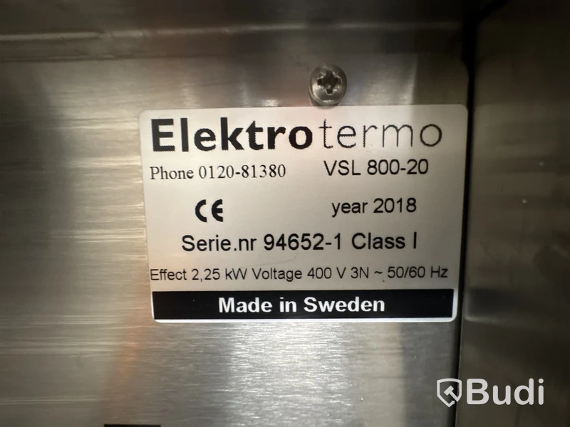 Vattenbad med värmeskåp, Elektrotermo, VSL 800-20