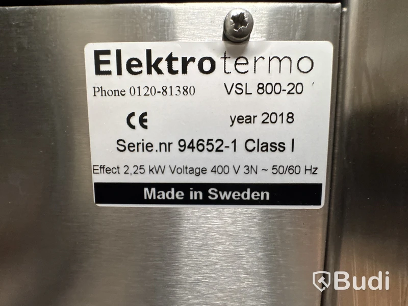 Vattenbad med värmeskåp, Elektrotermo, VSL 800-20