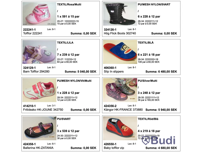 Parti barnskor - 23 pall