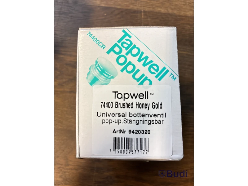 2 st. (NY) Bottenventil Tapwell 74400 Universal Pop-up, honungs guld