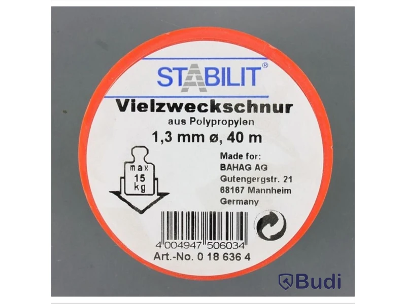 60 st. ALLROUNDSNÖRE STABILIT, MULTIFÄRGAD 1,3MM 40M