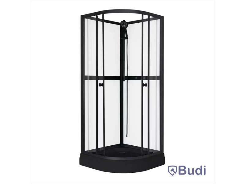DUSCHKABIN SUNWIND AURORA RUND 80X80X195CM SVART