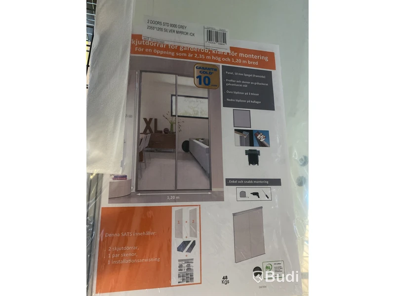 SKJUTDÖRR REGALUX 1200X2350MM SPEGEL 2-PACK