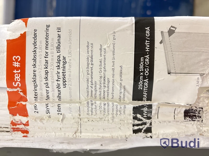 SKJUTDÖRR OPTIMUM, 2500X1800 MM, VIT/GRÅ, 2-PACK