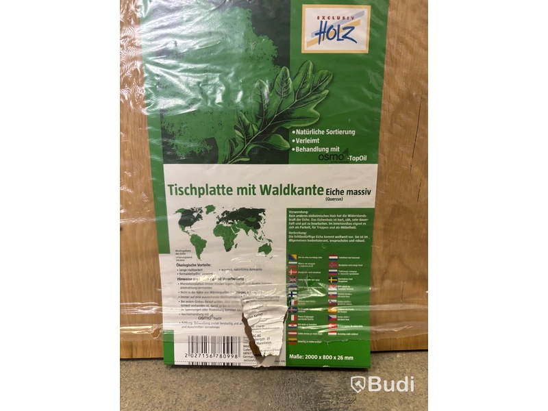 BORDSSKIVA MASSIV EK 2000X800X26 MM