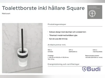 Paket med badrumstillbehör Gustavsberg: toalettrullehållare, toalettborsthållare samt 2 st. handdukshållare