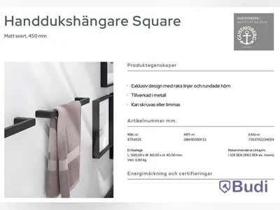 Paket med badrumstillbehör Gustavsberg: toalettrullehållare, toalettborsthållare samt 2 st. handdukshållare