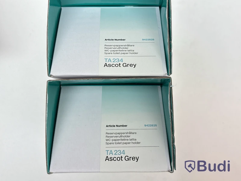 Parti med badrumstillbehör Tapwell, Ascot grey.
