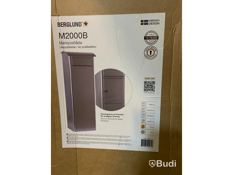 POSTLÅDA BERGLUND, M2000B, SILVER, 72L