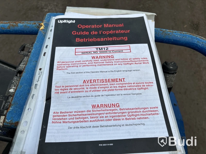 Pelarlift UPRIGHT TM12 -2004 | Reparationsobjekt
