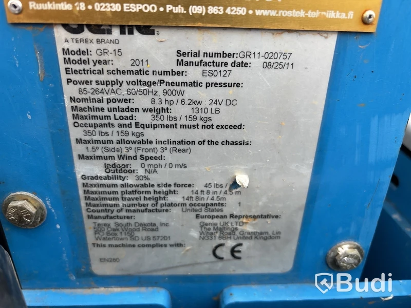 Pelarlift Genie GR-15 Runabout