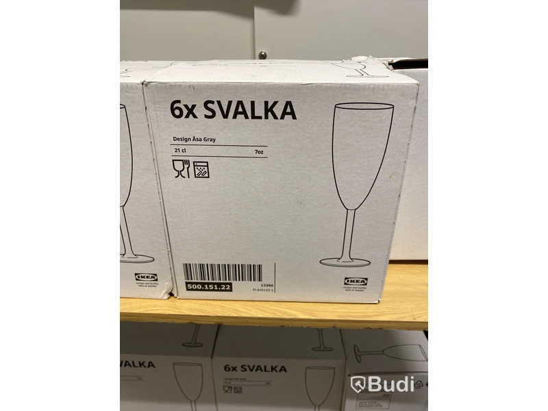 Rullvagn inkl. 14 st. paket glas Ikea, Svalka