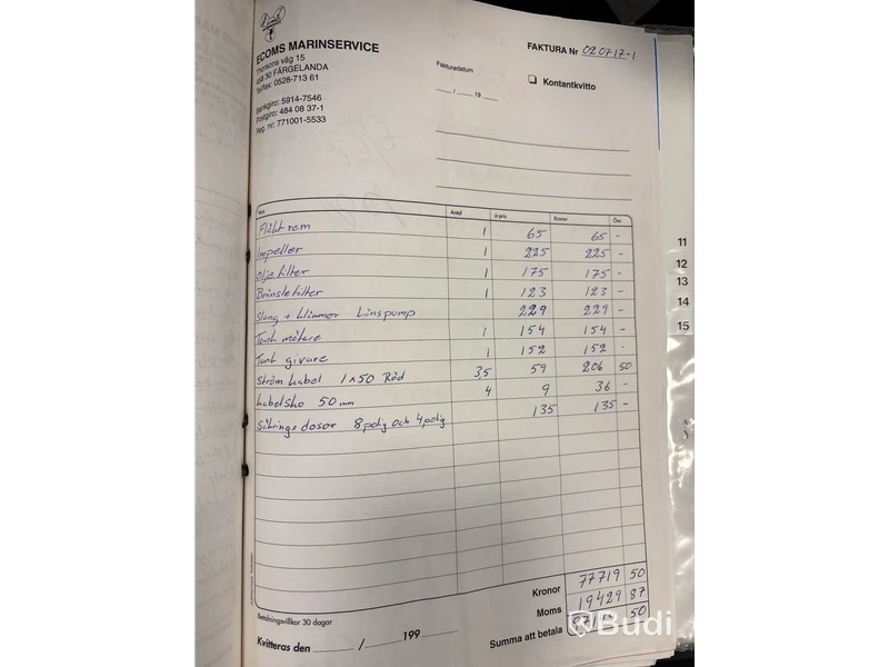 Kabinbåt Bever 740 med "ny" motor och vagn Längd (m): 7,4