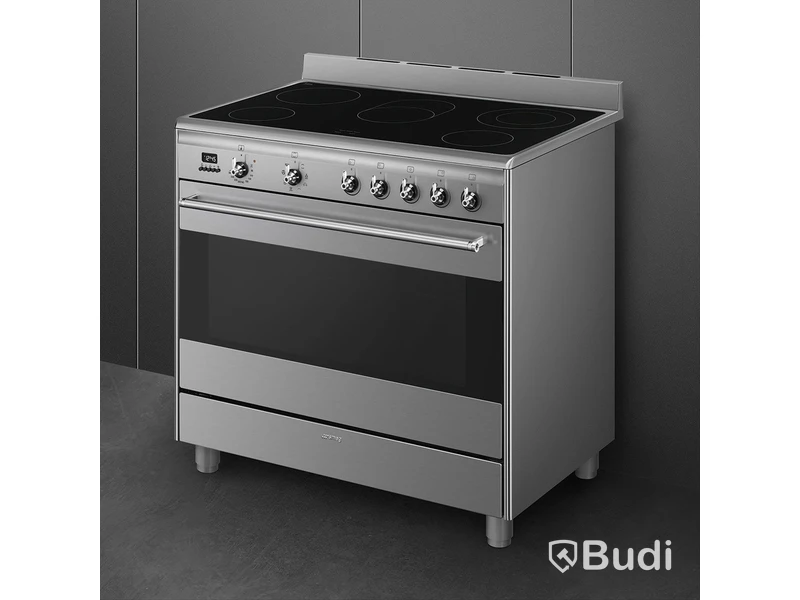 Glaskeramikspis Smeg 90x60 cm Rostfritt stål Classic SCD91CMX9
