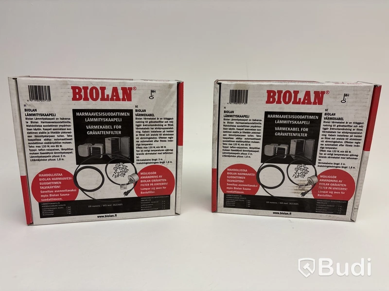 2 st. Värmekabel för gråvattenfilter Biolan