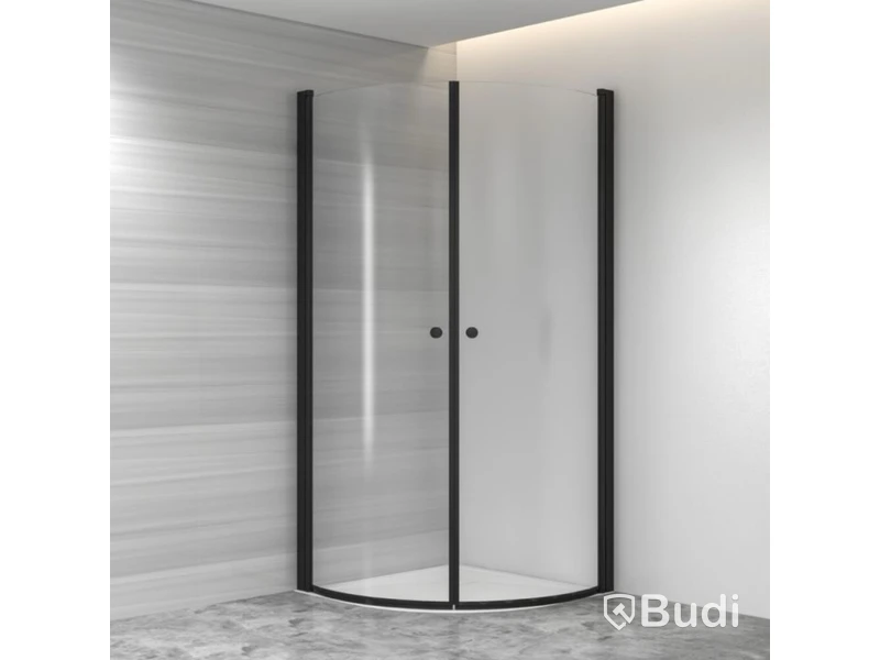 DUSCHHÖRNA RIVA SAGA RUND 90X90CM SVART