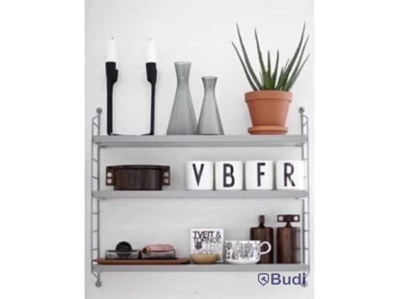 3 st. Hyllplan String Furniture, Shelf 58x20 Grå