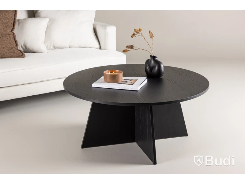 Bootcut soffbord, Ø100 cm, svart, 4 st, Venture Home
