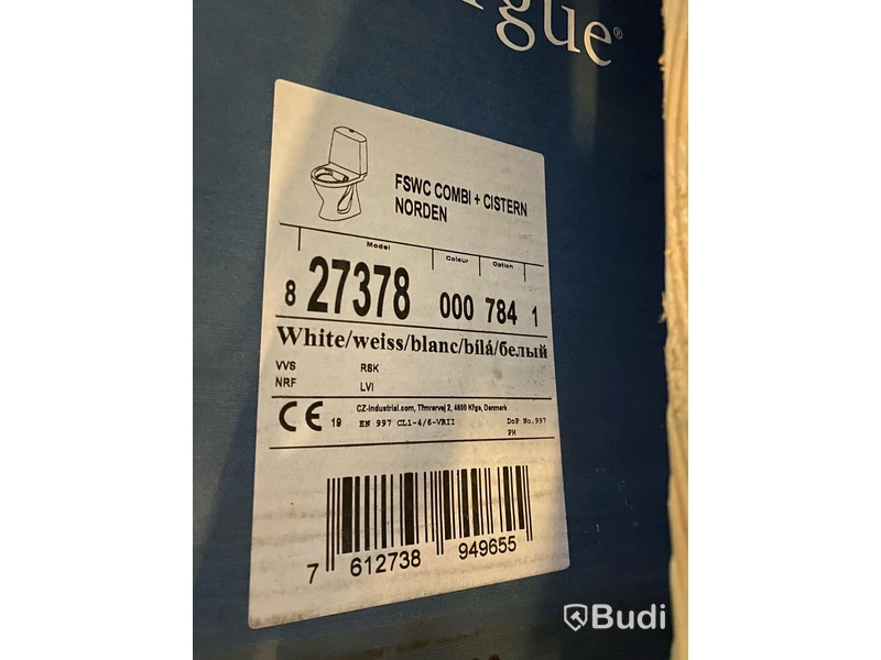 Toalettstol Camargue FSWC COMBI + CISTERN NORDEN VIT
