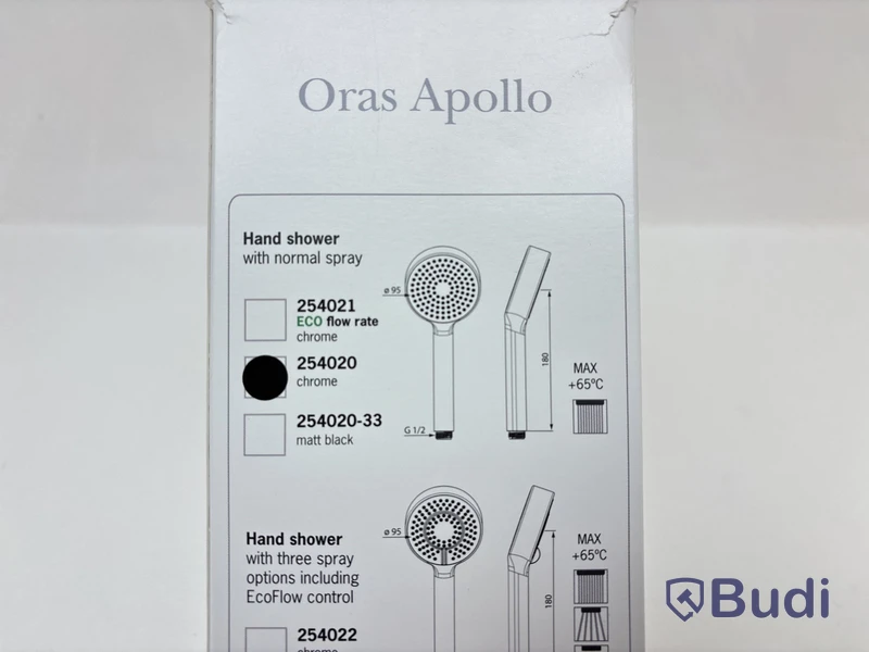 2 ST. ORAS APOLLO HANDDUSCH FRK, 95MM, ANTIKALK. 1-STRÅL, 254020