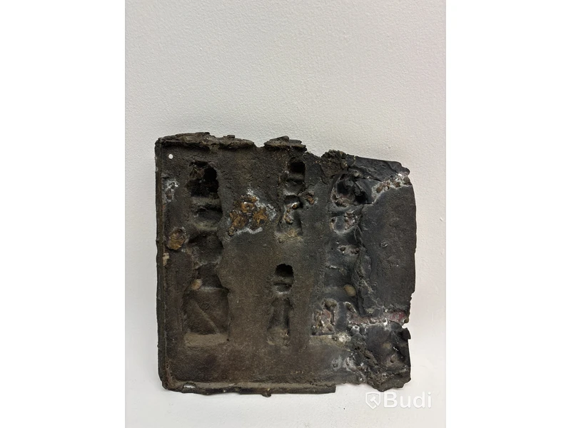 Skulptur, stenreliefplatta med figurer