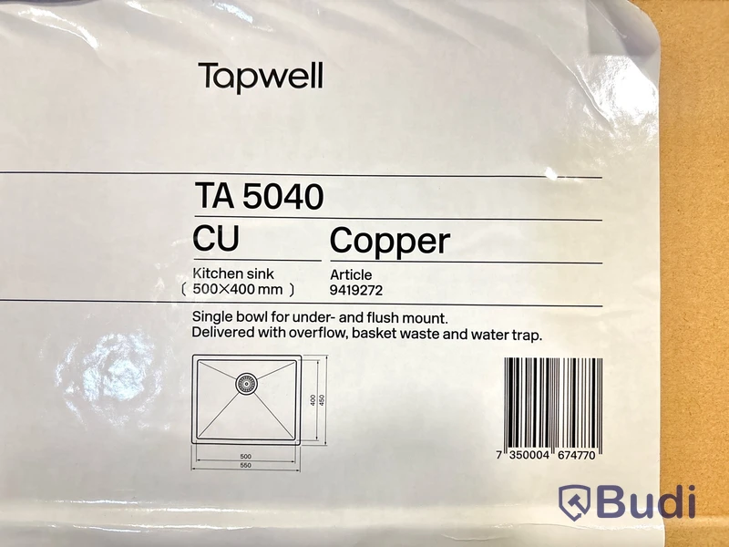 Diskho Tapwell, TA5040, koppar.