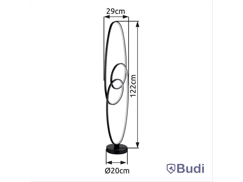 GOLVLAMPA GLOBO SPIRA LED SVART