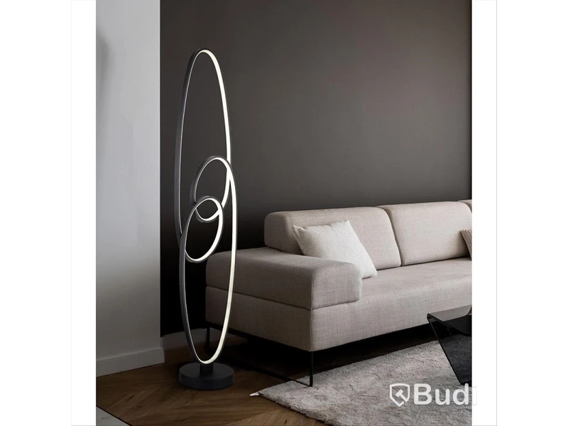 GOLVLAMPA GLOBO SPIRA LED SVART