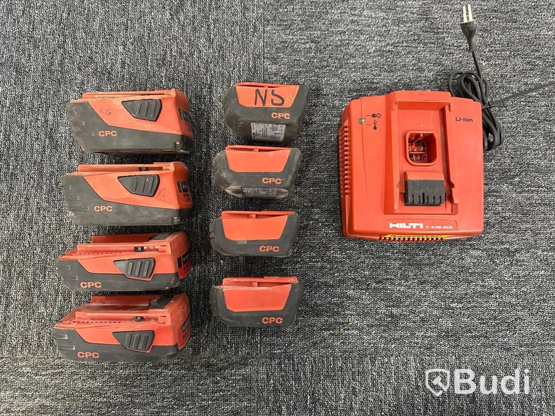 Batteriladdare Hilti C 4/36-ACS och 8st litiumjon batterier