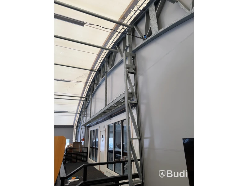 Tälthall 480m² med port och 2 kontor i kopplad byggbod