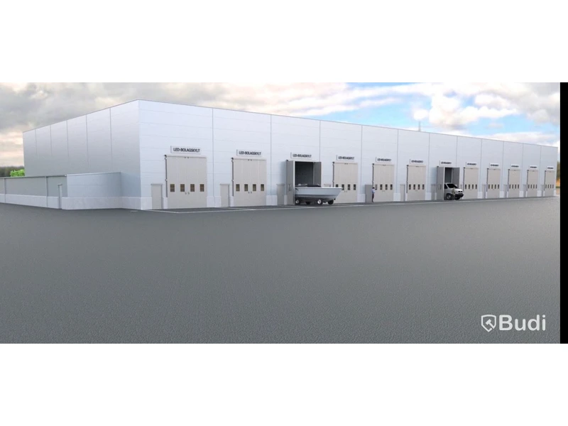 Stålstomme för hallbyggnad med 26 enheter, projekterad SCALA, 24x78 m, ca 1872m²