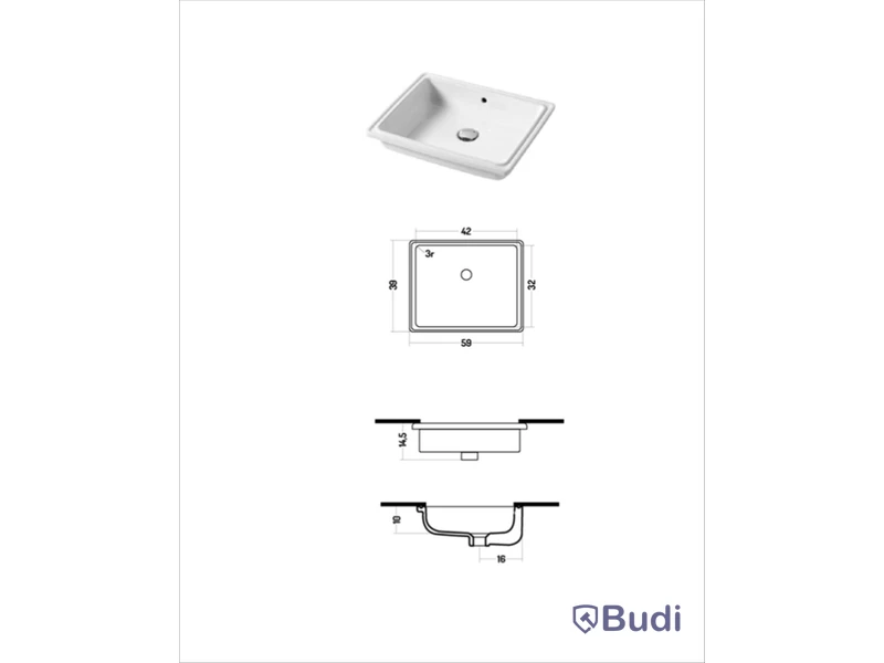 Tvättställ Disegno Ceramica, Lavabo Qubo 50