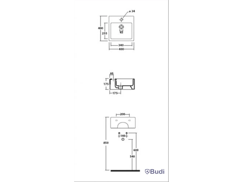 Tvättställ Galassia, Lavabo Plus 6034M 40 cm