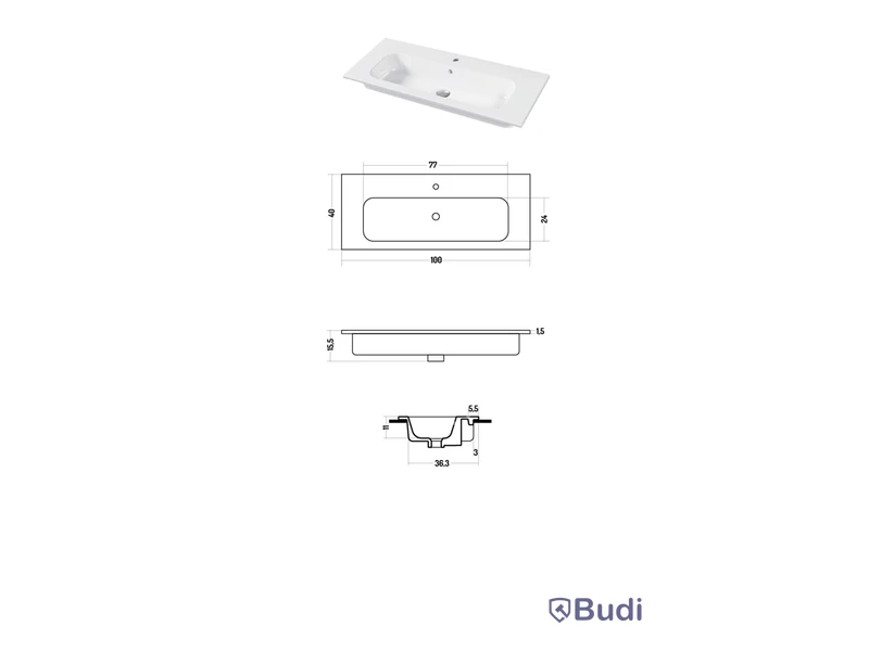 Tvättställ Disegno Ceramica, Qubo Square 40
