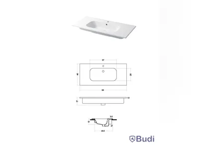 Tvättställ Disegno Ceramica, Qubo Square 101 P46 Grey/Bromine