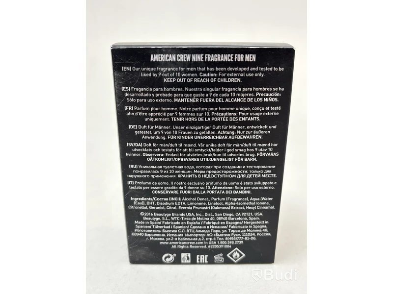 3 st. Parfym American Crew NINE For Men á 75 ml