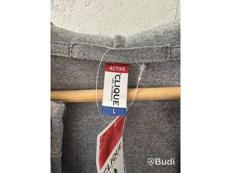 Zip-hoody, stl. L, Clique, melange grå.