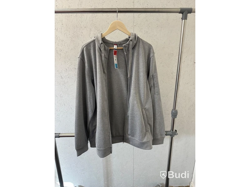 Zip-hoody, stl. L, Clique, melange grå.
