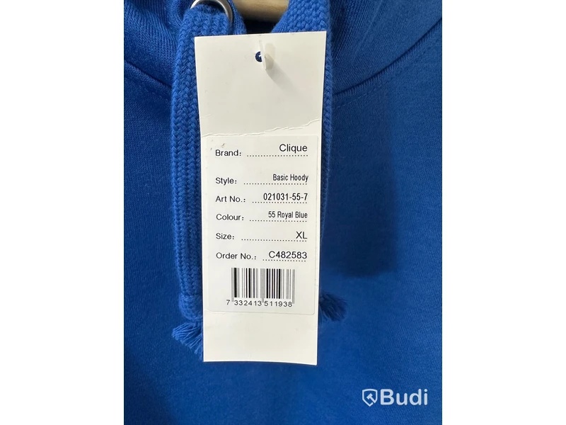Hoodie, stl. XL, Clique, royal blue.