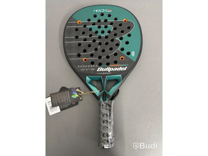 Padelracket, Bullpadel, Hack 04 Hybrid, svart/turkos/vit/orange.