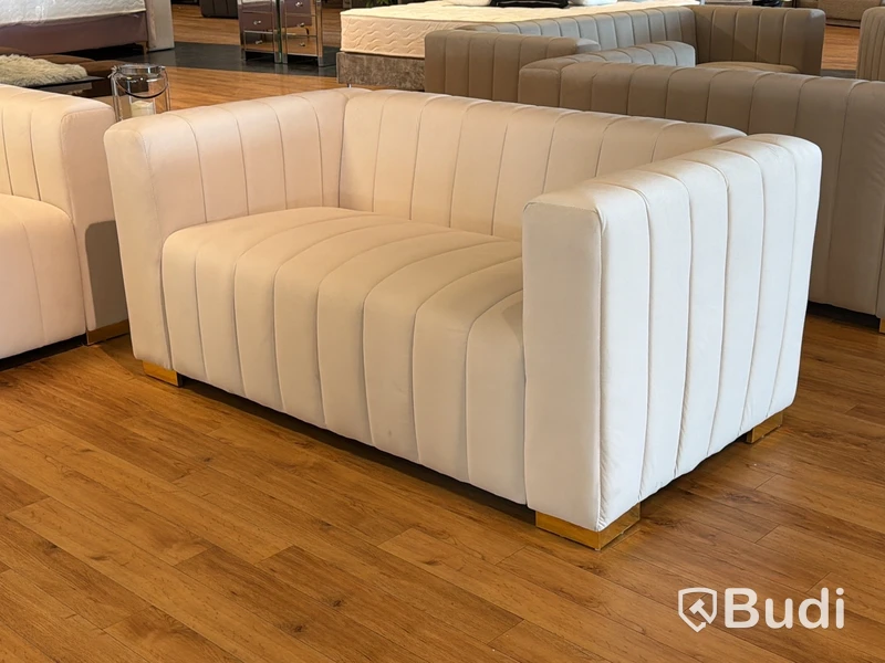 Soffgrupp "Eva", 3 delar, i beige sammet
