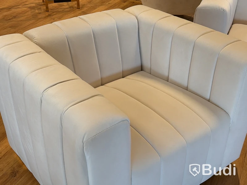 Soffgrupp "Eva", 3 delar, i beige sammet