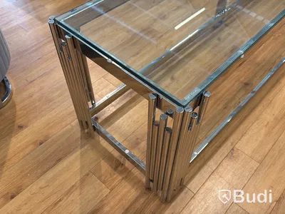 TV-bänk/ sidobänk med glasskiva, 180 cm