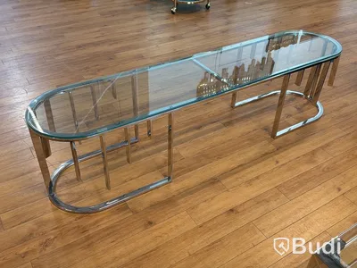 TV-bänk/ sidobänk med glasskiva, 180 cm