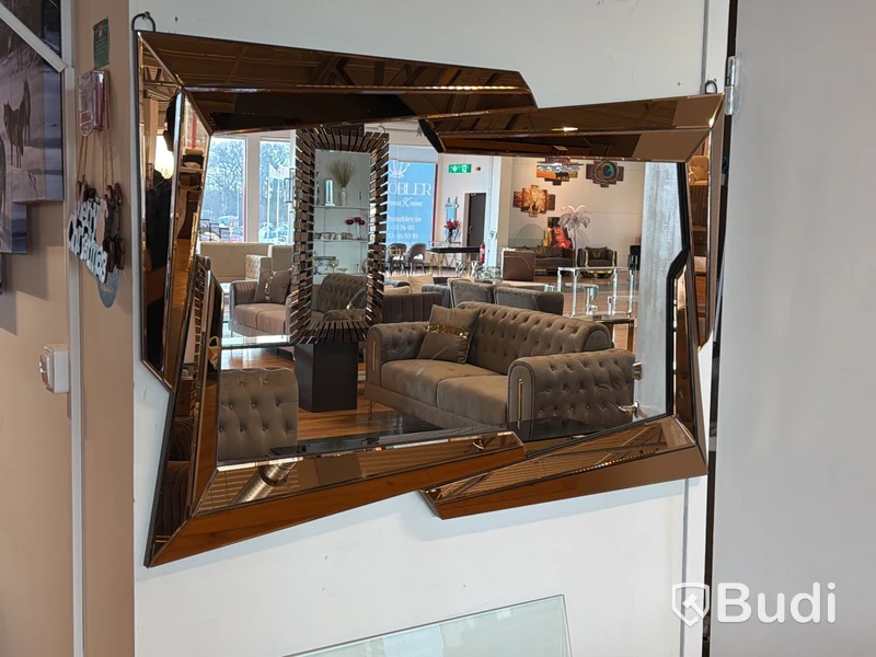 Spegel med bronstonad ram, 120x80 cm