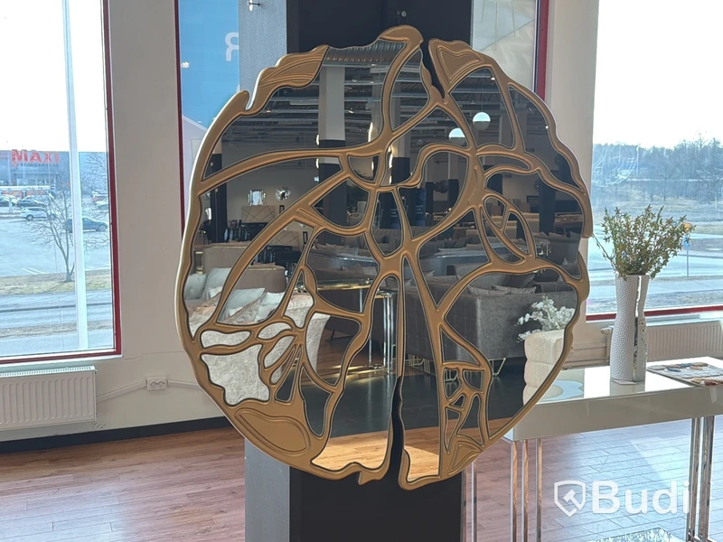 Spegel, guld, ∅90 cm