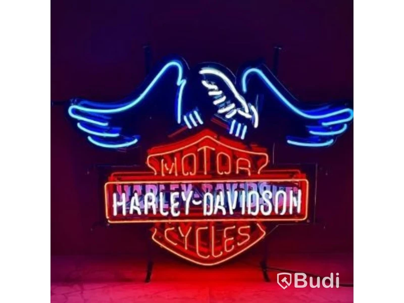 Neonskylt Harley-Davidson, glas